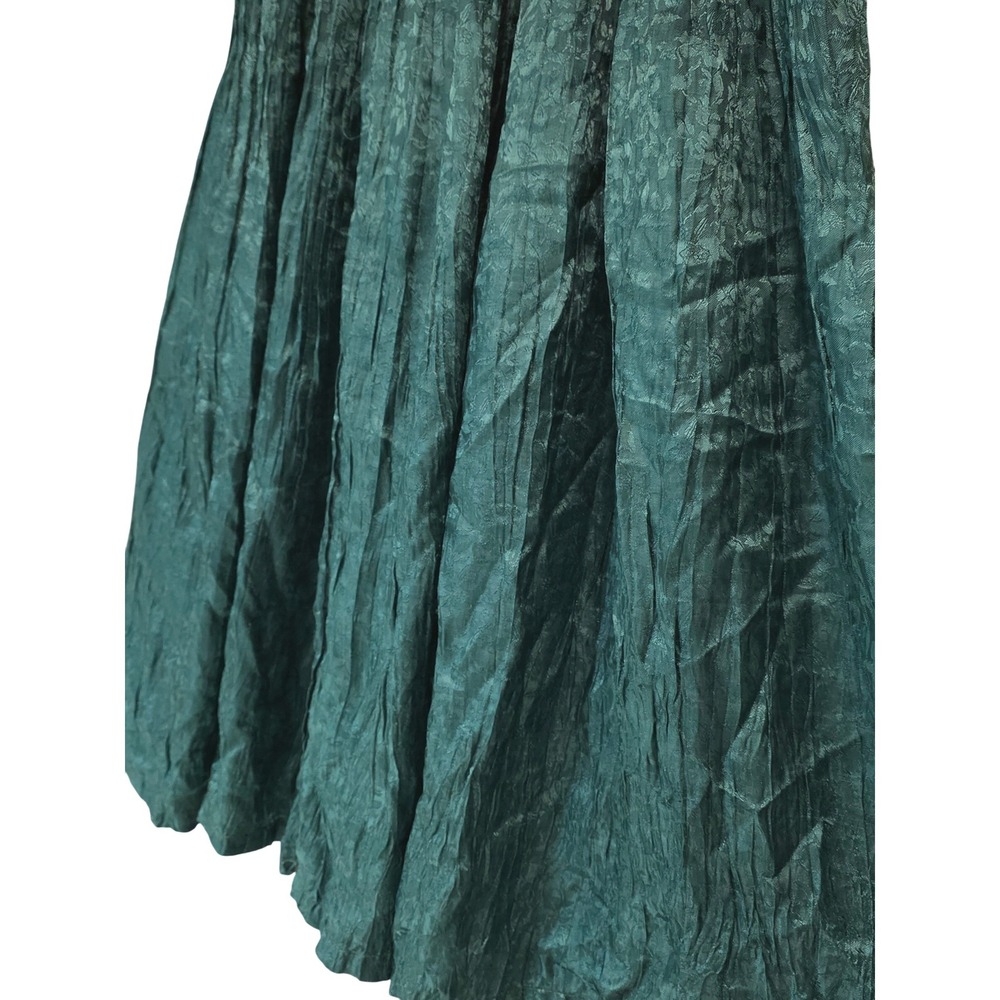 PASTA Teal Crinkle Maxi Skirt Boho Festival Flowy Size Medium - Picture 3 of 8